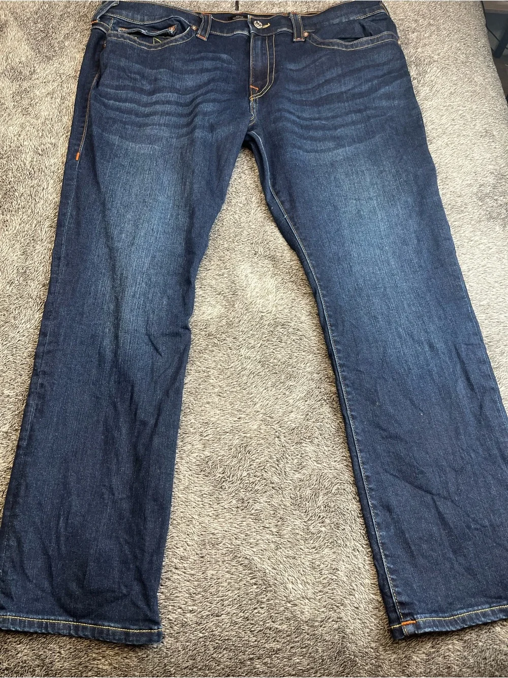 True Religion Ricky Relaxed Straight Jeans Dark Wash Size 42 (Measures 44)